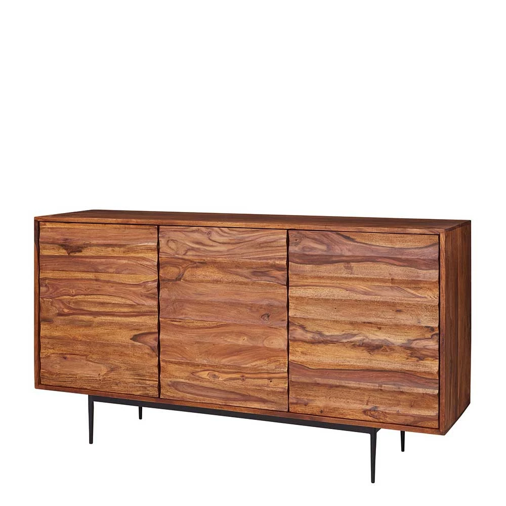 3-türiges Design-Sideboard mit 150cm Breite - Adair 3-türiges Design-Sideboard Mit 150cm Breite - Adair -Landuva Shop 3 tueriges design sideboard mit 150cm breite aus sheesham holz metall adair f