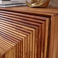 3-türiges Designer Sideboard Aus Massivholz - Madrino -Landuva Shop 3 tueriges designer sideboard aus massivholz sheesham mit metallfuessen madrino 05