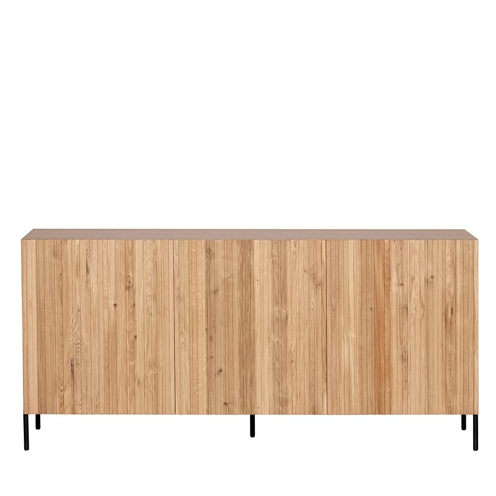 3-türiges Designer Sideboard in Natur Eiche - Cegrada 3-türiges Designer Sideboard In Natur Eiche - Cegrada -Landuva Shop 3 tueriges designer sideboard in natur eiche mit metallbeinen in schwarz cegrada 02