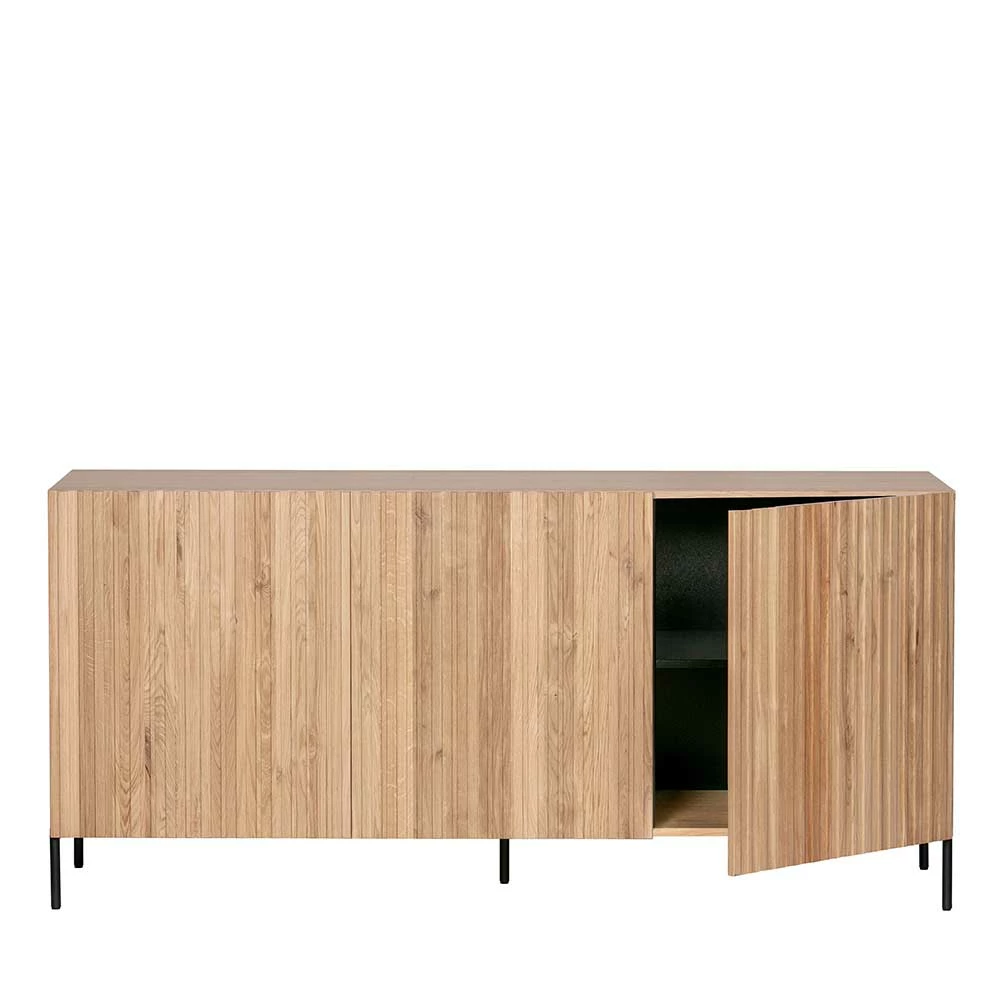 3-türiges Designer Sideboard in Natur Eiche - Cegrada 3-türiges Designer Sideboard In Natur Eiche - Cegrada -Landuva Shop 3 tueriges designer sideboard in natur eiche mit metallbeinen in schwarz cegrada 03