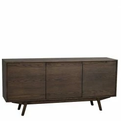 3-türiges Holz Sideboard In Dunkelbraun Eiche - Filmanu