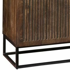 3-türiges Holz Sideboard Mit Bügelgestell - Lyrica -Landuva Shop 3 tueriges holz sideboard mit buegelgestell aus metall in schwarz lyrica 04