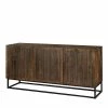 3-türiges Holz Sideboard Mit Bügelgestell - Lyrica -Landuva Shop 3 tueriges holz sideboard mit buegelgestell aus metall in schwarz lyrica f