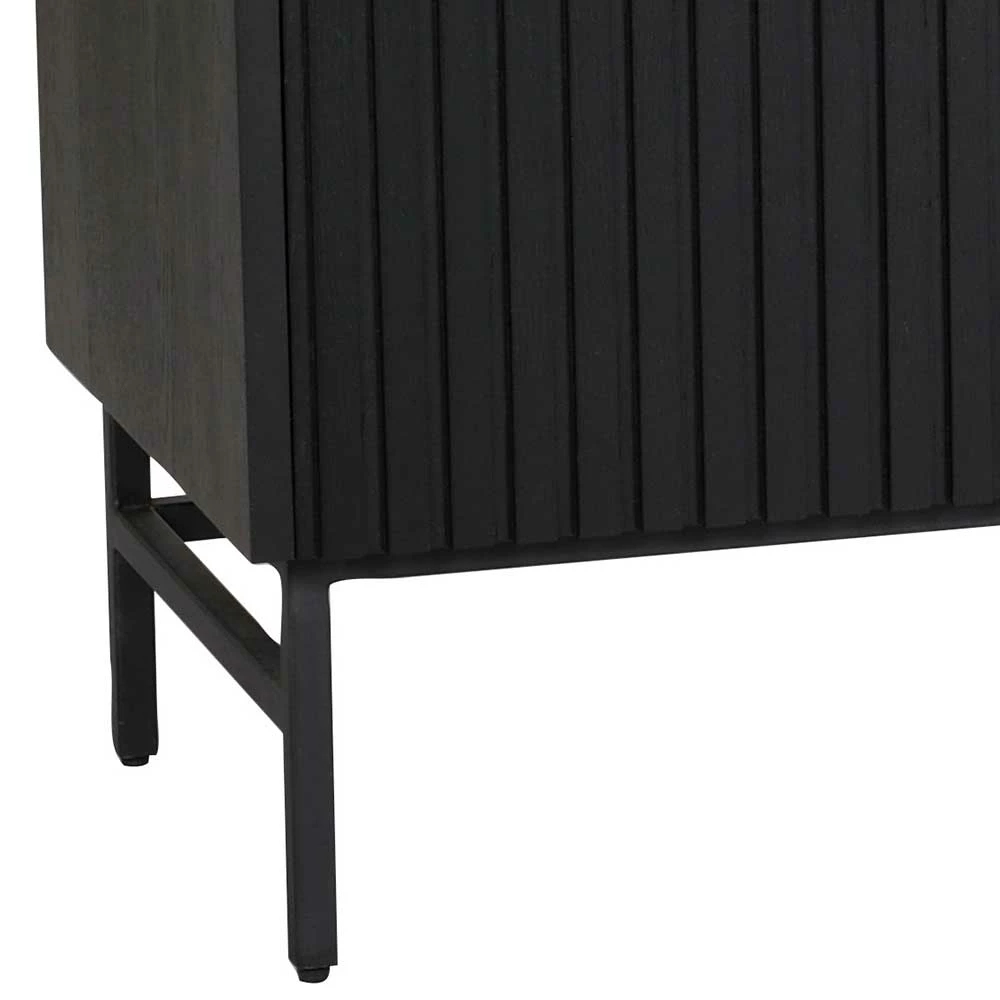 3-türiges Sideboard in Schwarz - Hemorian 3-türiges Sideboard In Schwarz - Hemorian -Landuva Shop 3 tueriges sideboard in schwarz mit metallgriffen 160x75x40 hemorian 03