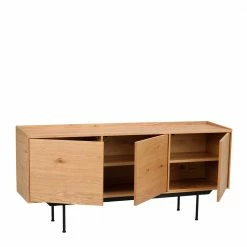 3-türiges Sideboard In Wildeiche - Besi -Landuva Shop 3 tueriges sideboard in wildeiche und schwarz 160x74x40 cm besi 03