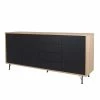 3-türiges Sideboard Mit 4 Schubladen Chicron In Schwarz -Landuva Shop 3 tueriges sideboard mit 4 schubladen in schwarz eichefarben chicron f