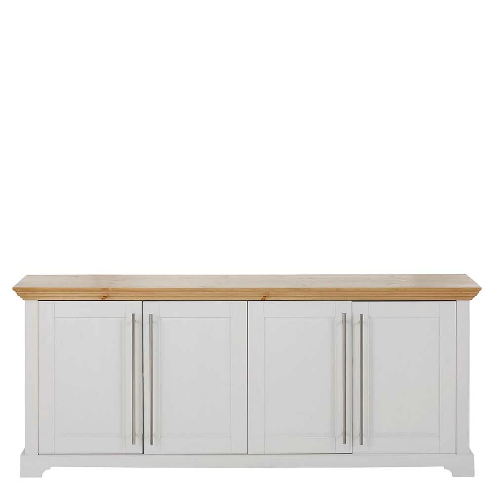 4-türige Kommode - modernes Landhaus - Eyzaco 4-türige Kommode - Modernes Landhaus - Eyzaco -Landuva Shop 4 tuerige kommode modernes landhaus in weiss honig aus kiefer eyzaco 02