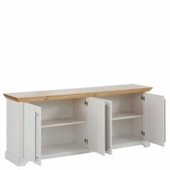 4-türige Kommode - Modernes Landhaus - Eyzaco 5 4-türige Kommode - Modernes Landhaus - Eyzaco -Landuva Shop 4 tuerige kommode modernes landhaus in weiss honig aus kiefer eyzaco 03