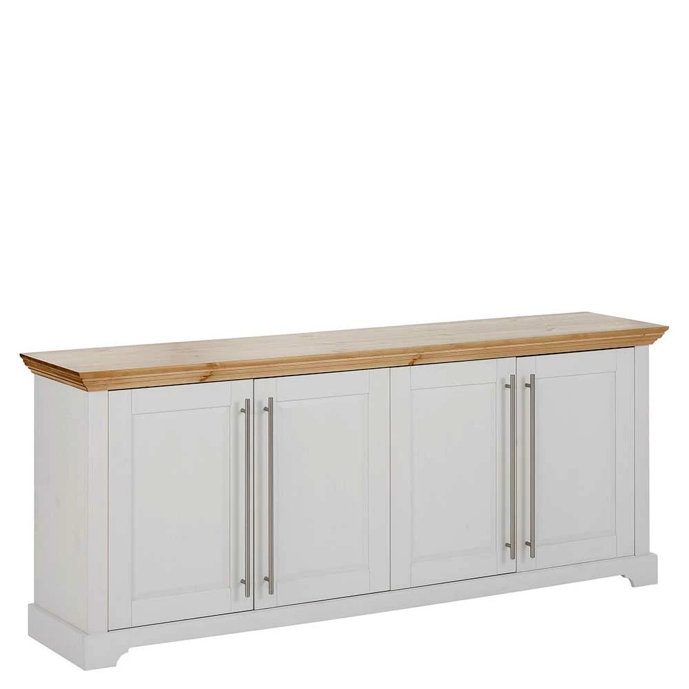 4-türige Kommode - modernes Landhaus - Eyzaco 4-türige Kommode - Modernes Landhaus - Eyzaco -Landuva Shop 4 tuerige kommode modernes landhaus in weiss honig aus kiefer eyzaco f