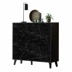 4-türiger Schrank Im Marmor Look - Jaennos 4 4-türiger Schrank Im Marmor Look - Jaennos -Landuva Shop 4 tueriger schrank im marmor look schwarz modern jaennos 02