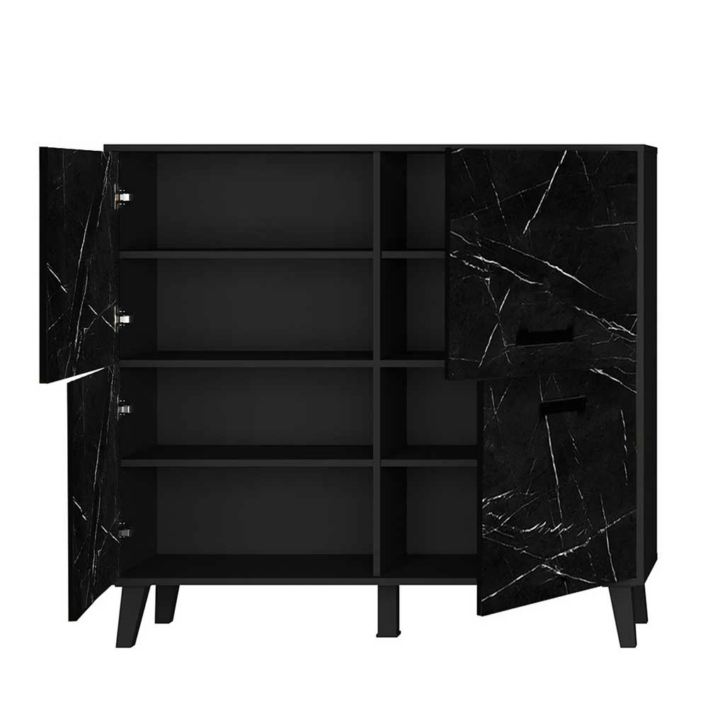 4-türiger Schrank im Marmor Look - Jaennos 4-türiger Schrank Im Marmor Look - Jaennos -Landuva Shop 4 tueriger schrank im marmor look schwarz modern jaennos 03