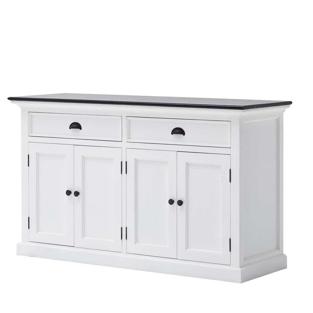 4-türiges Sideboard aus Mahagoni Provona in Weiß 4-türiges Sideboard Aus Mahagoni Provona In Weiß -Landuva Shop 4 tueriges sideboard aus mahagoni in weiss schwarz provona f