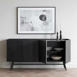 4-türiges Sideboard Im Retrostil - Lacadossa 5 4-türiges Sideboard Im Retrostil - Lacadossa -Landuva Shop 4 tueriges sideboard im retrostil in schwarz 160x79x43 lacadossa 03