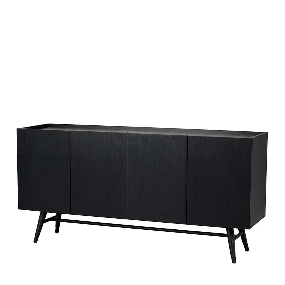 4-türiges Sideboard im Retrostil - Lacadossa 4-türiges Sideboard Im Retrostil - Lacadossa -Landuva Shop 4 tueriges sideboard im retrostil in schwarz 160x79x43 lacadossa f