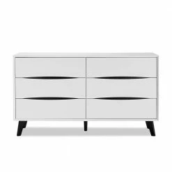 6 Schubladen Kommode In Weiß Mit Schwarz - Vasdov 4 6 Schubladen Kommode In Weiß Mit Schwarz - Vasdov -Landuva Shop 6 schubladen kommode in weiss mit schwarz skandi stil modern vasdov 02