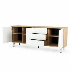 79cm Hohes Sideboard 3-türig - Xando I 7 79cm Hohes Sideboard 3-türig - Xando I -Landuva Shop 79cm hohes sideboard 3 tuerig 3 schubladen in weiss eiche xando i 05
