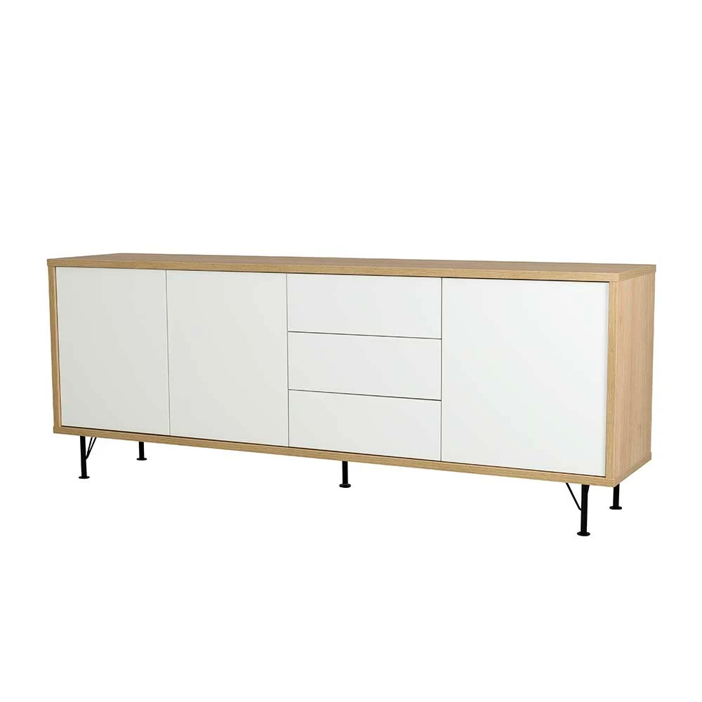 79cm hohes Sideboard 3-türig - Xando I 79cm Hohes Sideboard 3-türig - Xando I -Landuva Shop 79cm hohes sideboard 3 tuerig 3 schubladen in weiss eiche xando i f