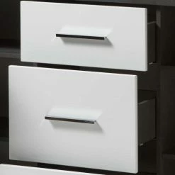 97cm Hohes Hochglanz Sideboard In Weiß - Istensa 7 97cm Hohes Hochglanz Sideboard In Weiß - Istensa -Landuva Shop 97cm hohes hochglanz sideboard in weiss beton grau istensa 05