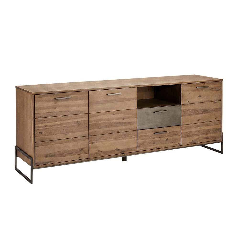 Akazie Sideboard mit 219 cm Breite - Intinesta Akazie Sideboard Mit 219 Cm Breite - Intinesta -Landuva Shop akazie sideboard mit 219 cm breite stahl buegelfuessen intinesta f