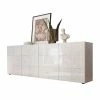 Bedrucktes Sideboard In Weiß Hochglänzend - Vascaub -Landuva Shop bedrucktes sideboard in weiss hochglaenzend mit vier tueren vascaub f