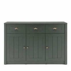 Country Kombi-Kommode In Dunkelgrün - Niestov -Landuva Shop country kombi kommode in dunkelgruen mit 3 tueren 3 schubladen niestov 03