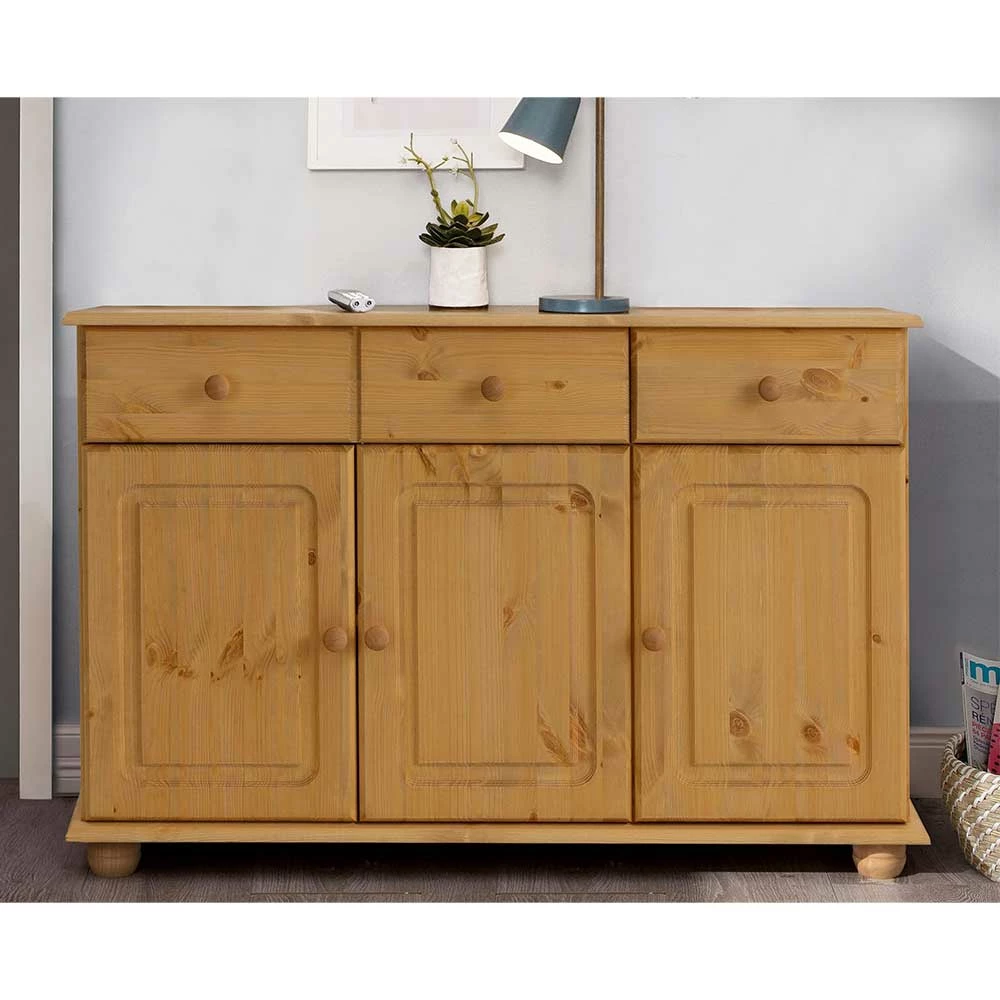 Country Kombi-Kommode in Kiefer gebeizt & geölt - Roshan Country Kombi-Kommode In Kiefer Gebeizt & Geölt - Roshan -Landuva Shop country kombi kommode in kiefer gebeizt geoelt 118x76x35 cm roshan 01