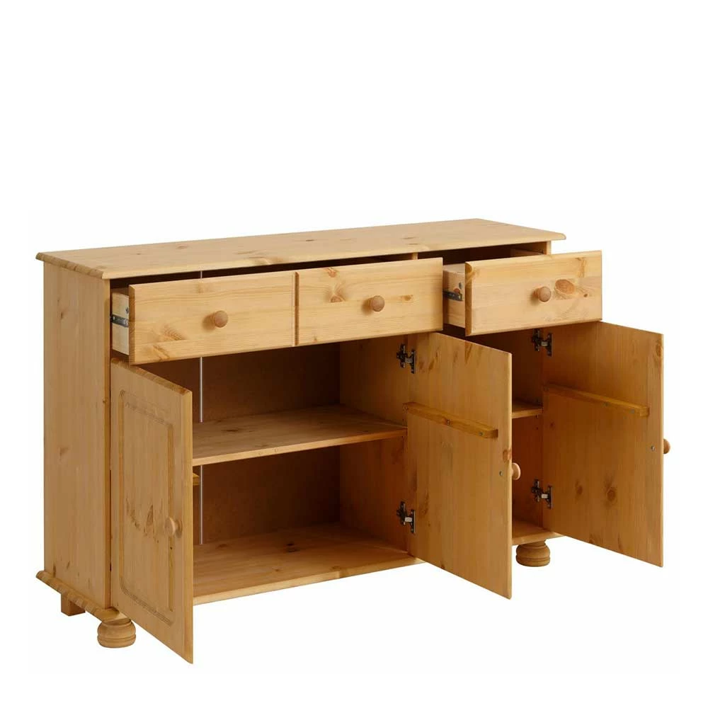 Country Kombi-Kommode in Kiefer gebeizt & geölt - Roshan Country Kombi-Kommode In Kiefer Gebeizt & Geölt - Roshan -Landuva Shop country kombi kommode in kiefer gebeizt geoelt 118x76x35 cm roshan 03