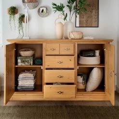 Country Style Anrichte In Eichefarben - Vlota -Landuva Shop country style anrichte in eichefarben gebeiztes kiefernholz vlota 02