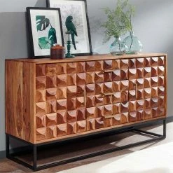 Design Holz Sideboard Mit Bügelgestell - Rusty -Landuva Shop design holz sideboard mit buegelgestell aus metall rusty 01