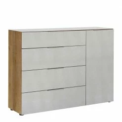 Design Kombi-Kommode In Beigegrau Glas - Settas