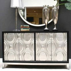 Design Kommode In Silber & Schwarz - Viddalba -Landuva Shop design kommode in silber schwarz aus mdf 158x90x37 cm viddalba 01