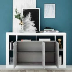 Design Kommode Mit 3 Türen & 6 Fächern - Harrisons -Landuva Shop design kommode mit 3 tueren 6 faechern in beton dekor weiss hg harrisons 02