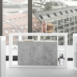 Design Kommode Mit 3 Türen & 6 Fächern - Harrisons -Landuva Shop design kommode mit 3 tueren 6 faechern in beton dekor weiss hg harrisons 03