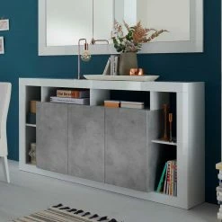 Design Kommode Mit 3 Türen & 6 Fächern - Harrisons -Landuva Shop design kommode mit 3 tueren 6 faechern in beton dekor weiss hg harrisons 05