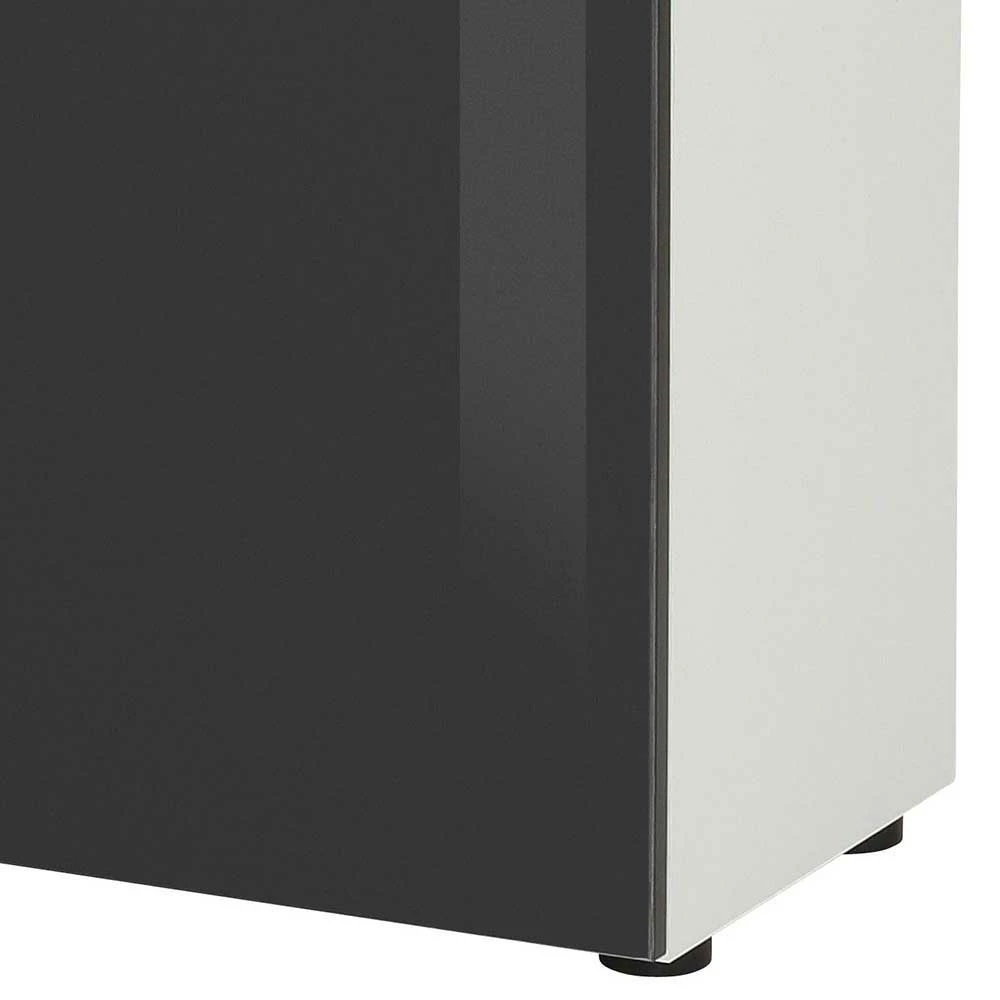 Design-Kommode mit Drehtür und Schubladen - Reanna Design-Kommode Mit Drehtür Und Schubladen - Reanna -Landuva Shop design kommode mit drehtuer und schubladen in anthrazit glas weiss reanna 02