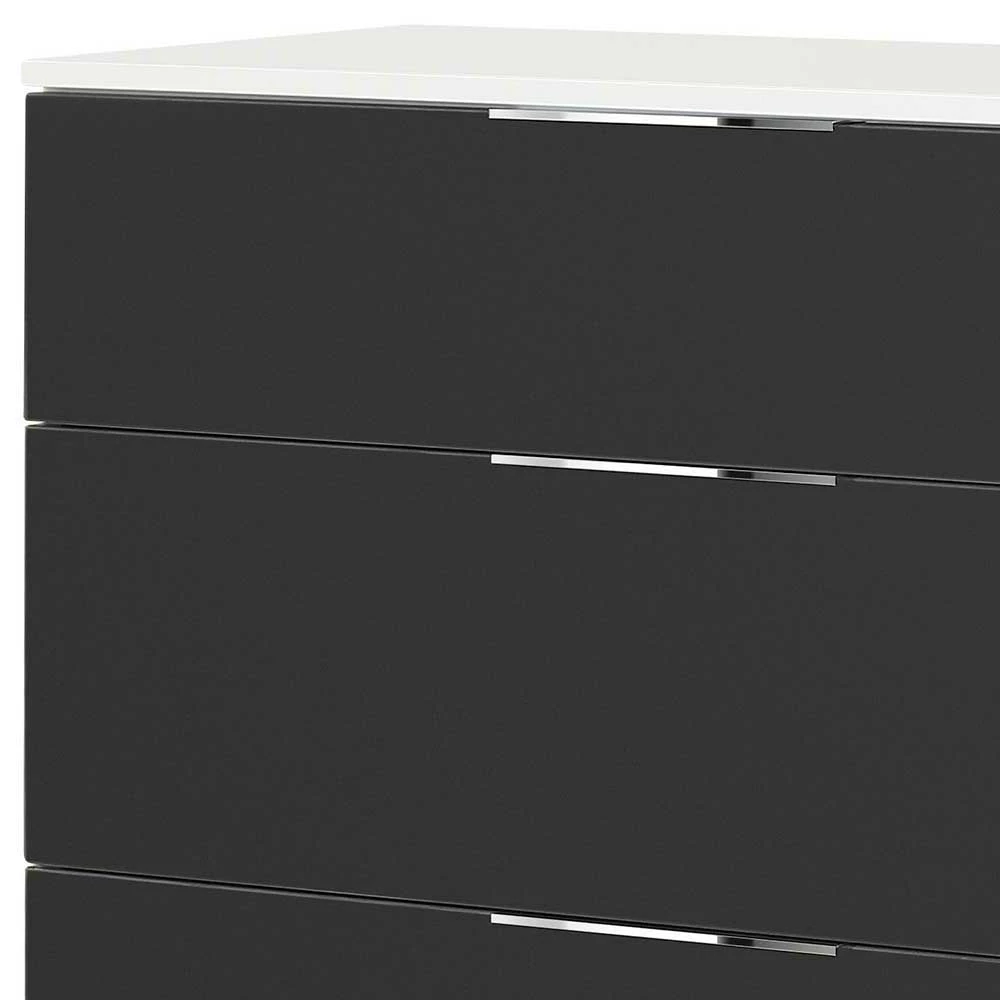 Design-Kommode mit Drehtür und Schubladen - Reanna Design-Kommode Mit Drehtür Und Schubladen - Reanna -Landuva Shop design kommode mit drehtuer und schubladen in anthrazit glas weiss reanna 03