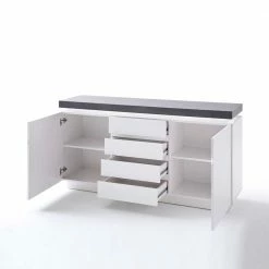 Design Sideboard Rebelvo Mit Dimmbarer LED Beleuchtung 7 Design Sideboard Rebelvo Mit Dimmbarer LED Beleuchtung -Landuva Shop design sideboard dimmbarer led beleuchtung weiss grau rebelvo 05