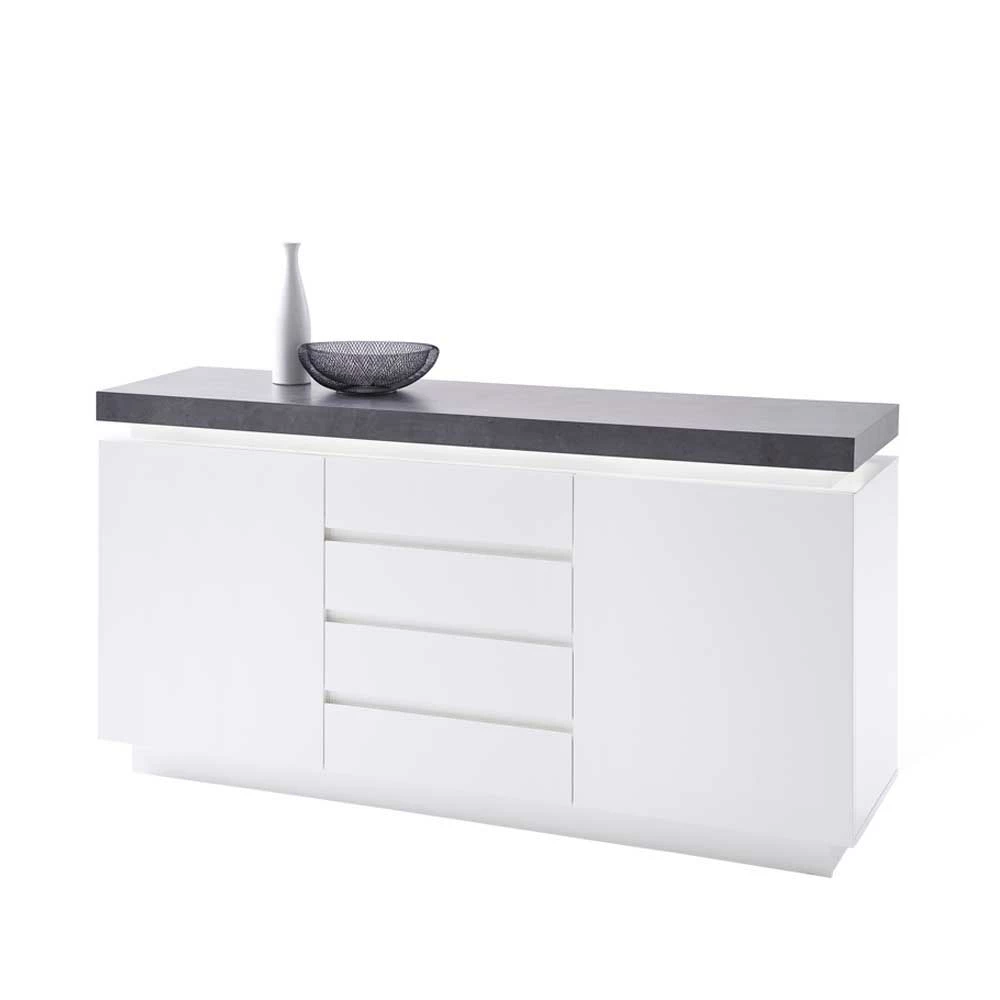 Design Sideboard Rebelvo mit dimmbarer LED Beleuchtung Design Sideboard Rebelvo Mit Dimmbarer LED Beleuchtung -Landuva Shop design sideboard dimmbarer led beleuchtung weiss grau rebelvo f