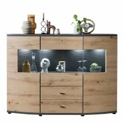 Design Sideboard Mit Glaseinsatz - Lyneka -Landuva Shop design sideboard mit glaseinsatz in wildeiche nb anthrazit lyneka 03