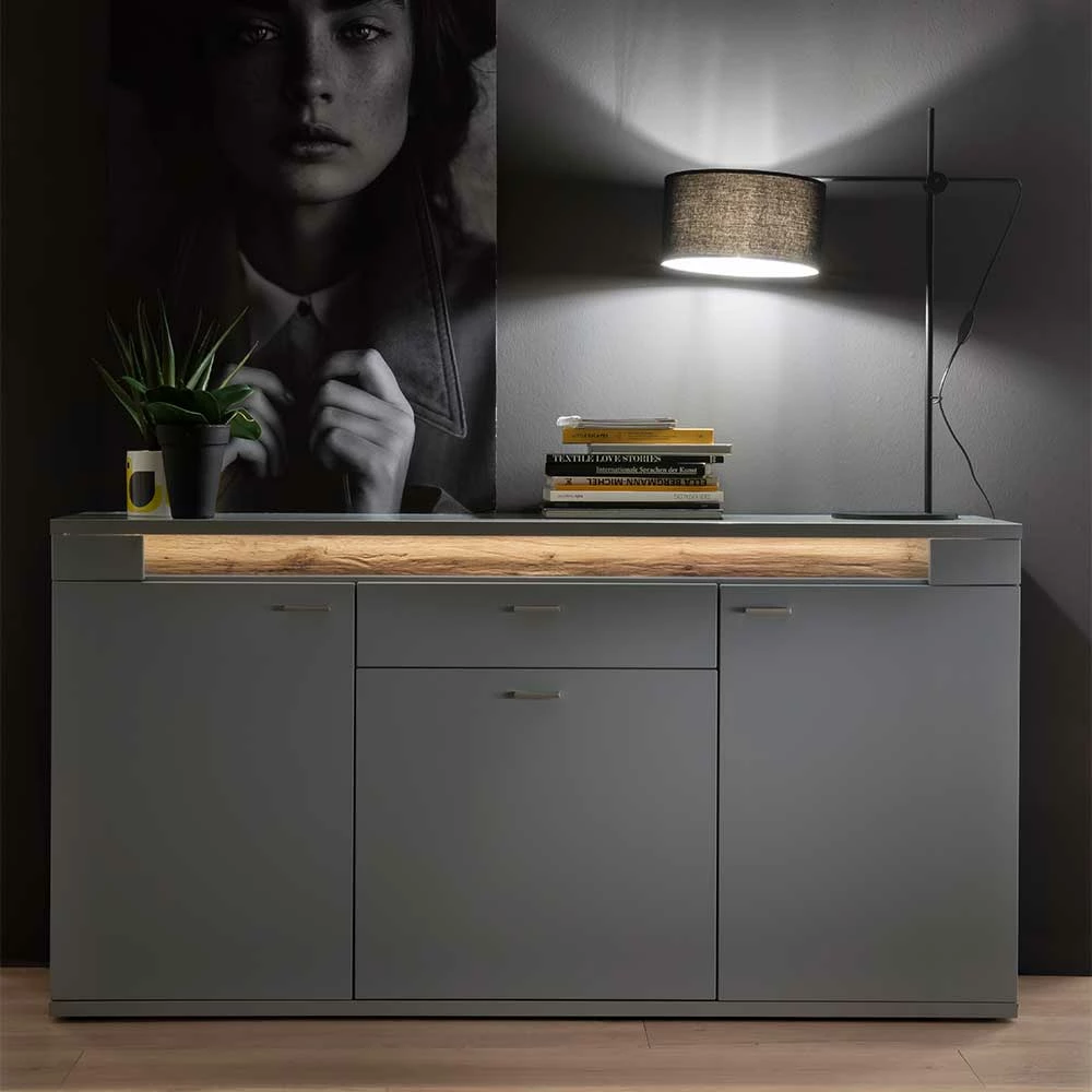Design Sideboard mit Licht LED - Adecias Design Sideboard Mit Licht LED - Adecias -Landuva Shop design sideboard mit licht led in grau wildeiche dekor adecias 01