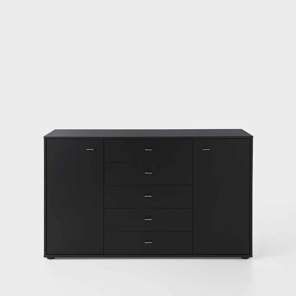 Design Sideboard Vironica in Schwarz Design Sideboard Vironica In Schwarz -Landuva Shop design sideboard schwarz glas beschichtet vironica 01