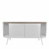 Design Stahl Sideboard In Weiß - Yunike -Landuva Shop design stahl sideboard in weiss mit eiche in ovaler form yunike f