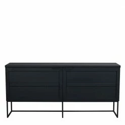 Design Türen Kommode In Eiche Schwarz - Meciva -Landuva Shop design tueren kommode in eiche schwarz massivholz mit stahlgestell meciva 02