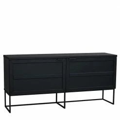 Design Türen Kommode In Eiche Schwarz - Meciva