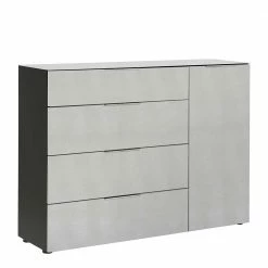 Designer Kommode In Beigegrau Glas - Delamaro