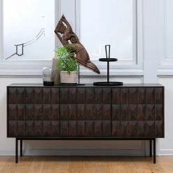 Designer Sideboard In Eiche Dunkel - Jansuva -Landuva Shop designer sideboard in eiche dunkel mit stahlgestell schwarz jansuva 01