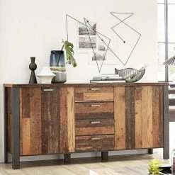 Designer-Sideboard In Holzoptik Used Look - Firodras 3 Designer-Sideboard In Holzoptik Used Look - Firodras -Landuva Shop designer sideboard in holzoptik used look anthrazit 179x88x44 firodras 01