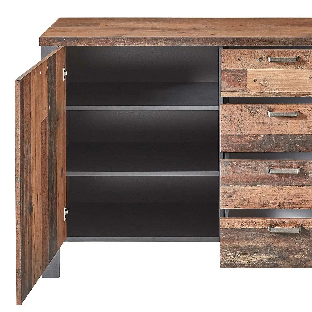 Designer-Sideboard in Holzoptik Used Look - Firodras Designer-Sideboard In Holzoptik Used Look - Firodras -Landuva Shop designer sideboard in holzoptik used look anthrazit 179x88x44 firodras 04