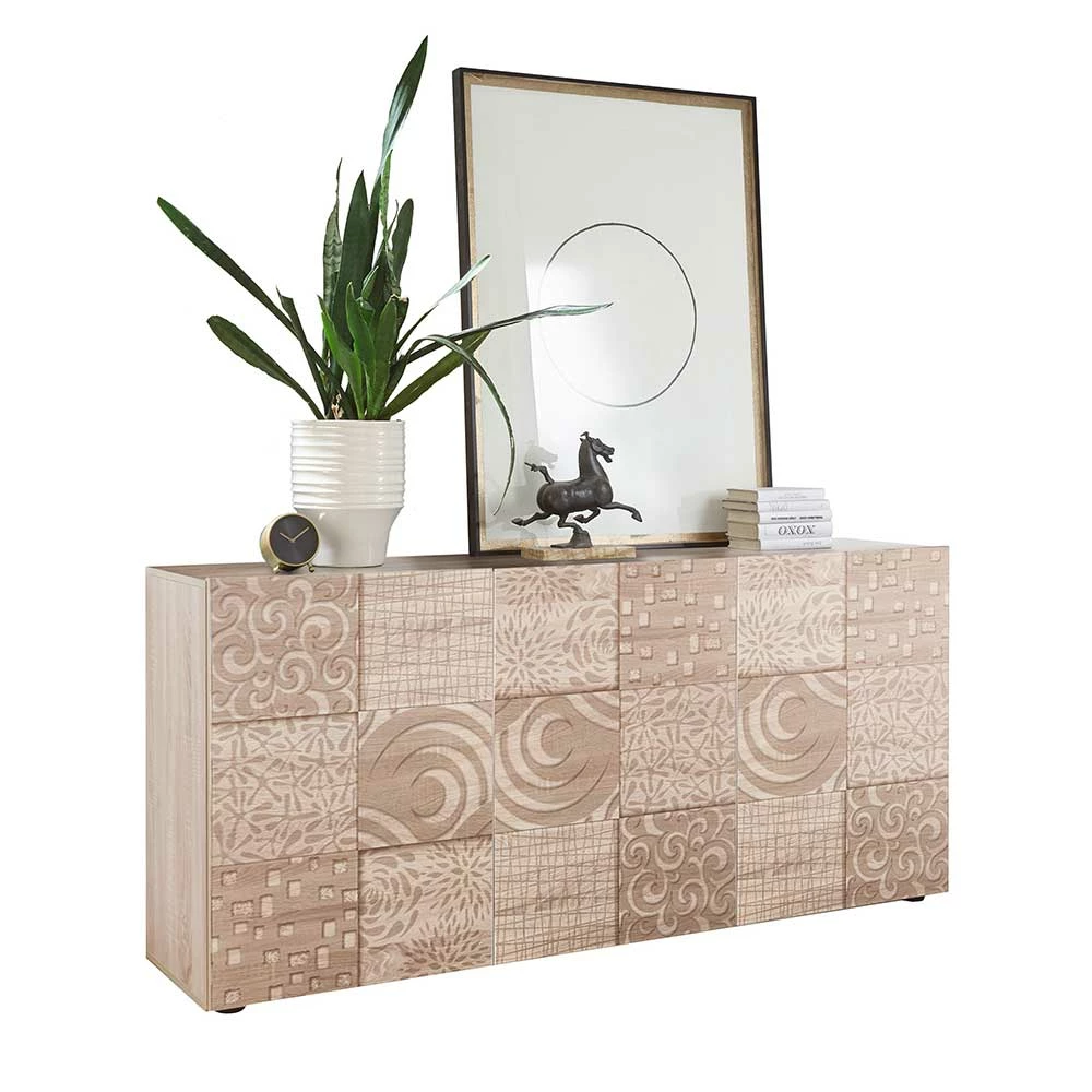 Designer Sideboard mit Druck - Bielvas Designer Sideboard Mit Druck - Bielvas -Landuva Shop designer sideboard mit druck in dekor eiche sonoma bielvas f