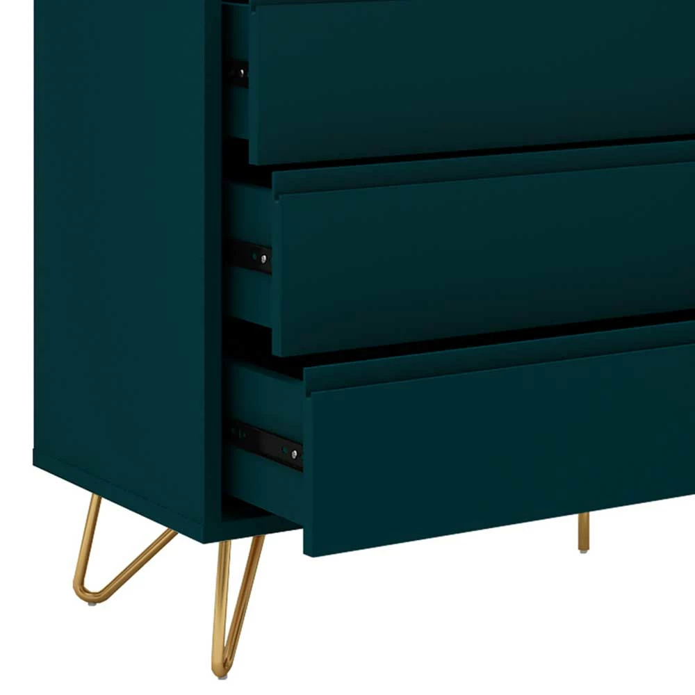 Dunkelblaue Kommode mit sechs Schubladen - Buryas Dunkelblaue Kommode Mit Sechs Schubladen - Buryas -Landuva Shop dunkelblaue kommode mit sechs schubladen metallfuessen in gold buryas 05